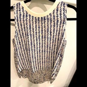 Derek Lam 10 Crosby high low sleeveless silk top